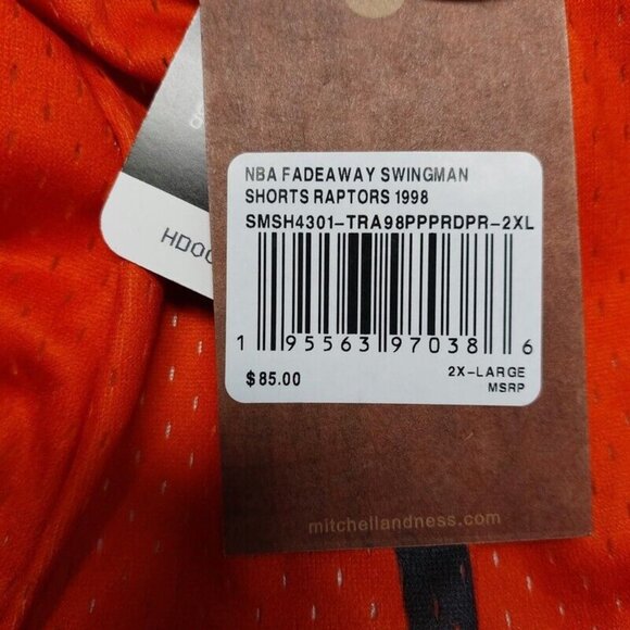 Mitchell & Ness Toronto Raptors Fadeaway Swingman Basketball Shorts Mens Sz 2XL - Picture 4 of 7